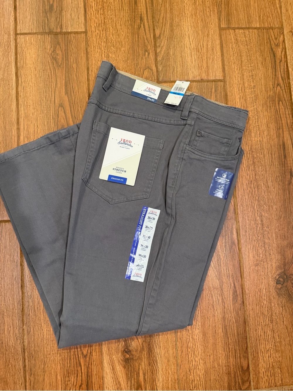 IZOD saltwater Men’s Gray Stretch pants / 36x30 / nwt